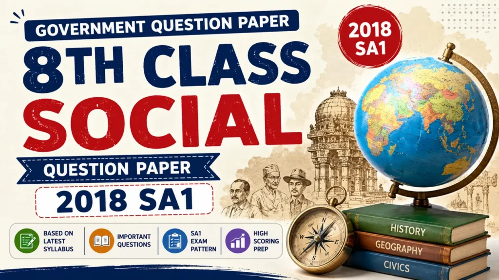 8th Class Social Question Paper 2018 SA1 Government