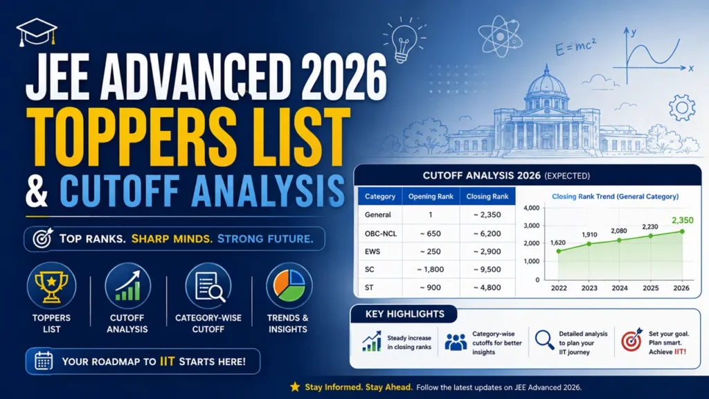 JEE Advanced 2026 Toppers List and Cutoff Analysis