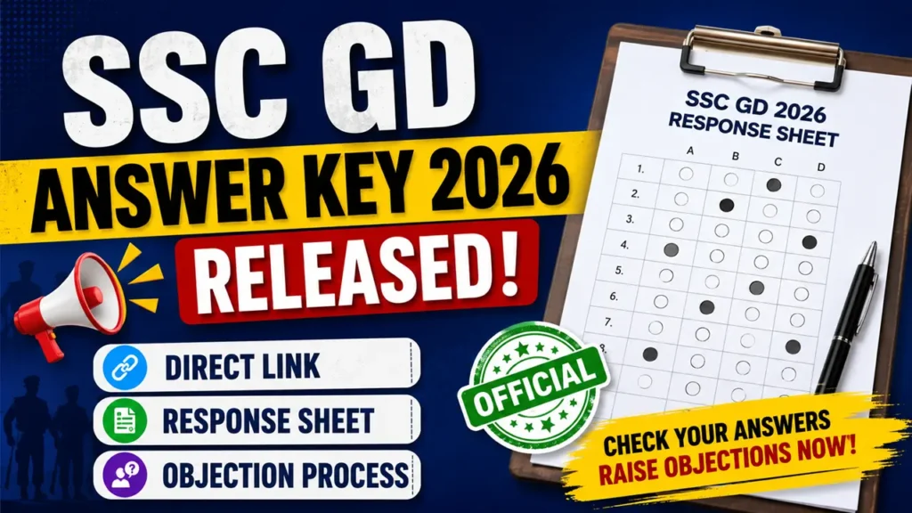 SSC GD Answer Key 2026 Released Direct Link, Response Sheet & Objection Process