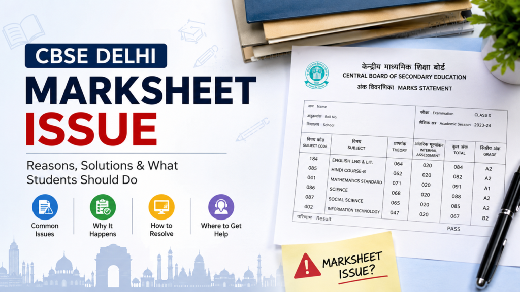 cbse delhi student marksheet issue