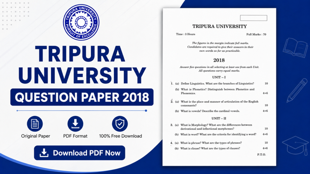 tripura university question paper 2018 pdf